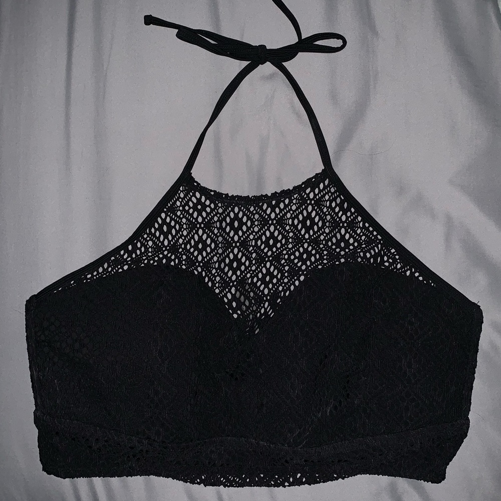 Torrid Crochet High Neck Bikini Top - Black